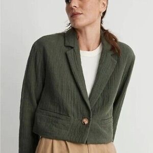 Madewell cropped linen blazer